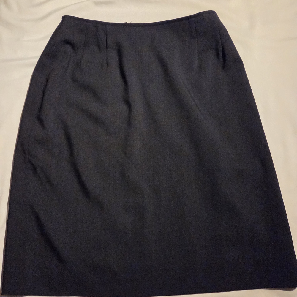 Vintage Zanella Black Pencil Wool Skirt - Made in Italy - Waist 27 / Length 21